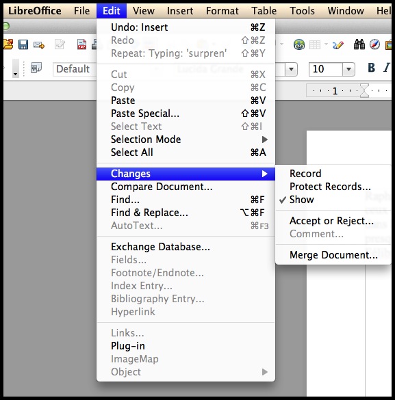 Strumenti di revisione in LibreOffice